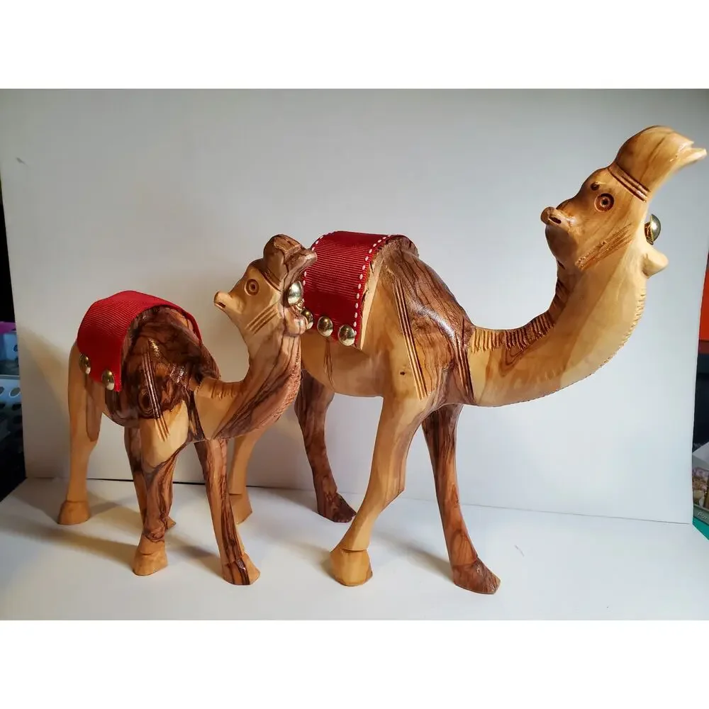 Wooden Camel Figurine - Lot of 2